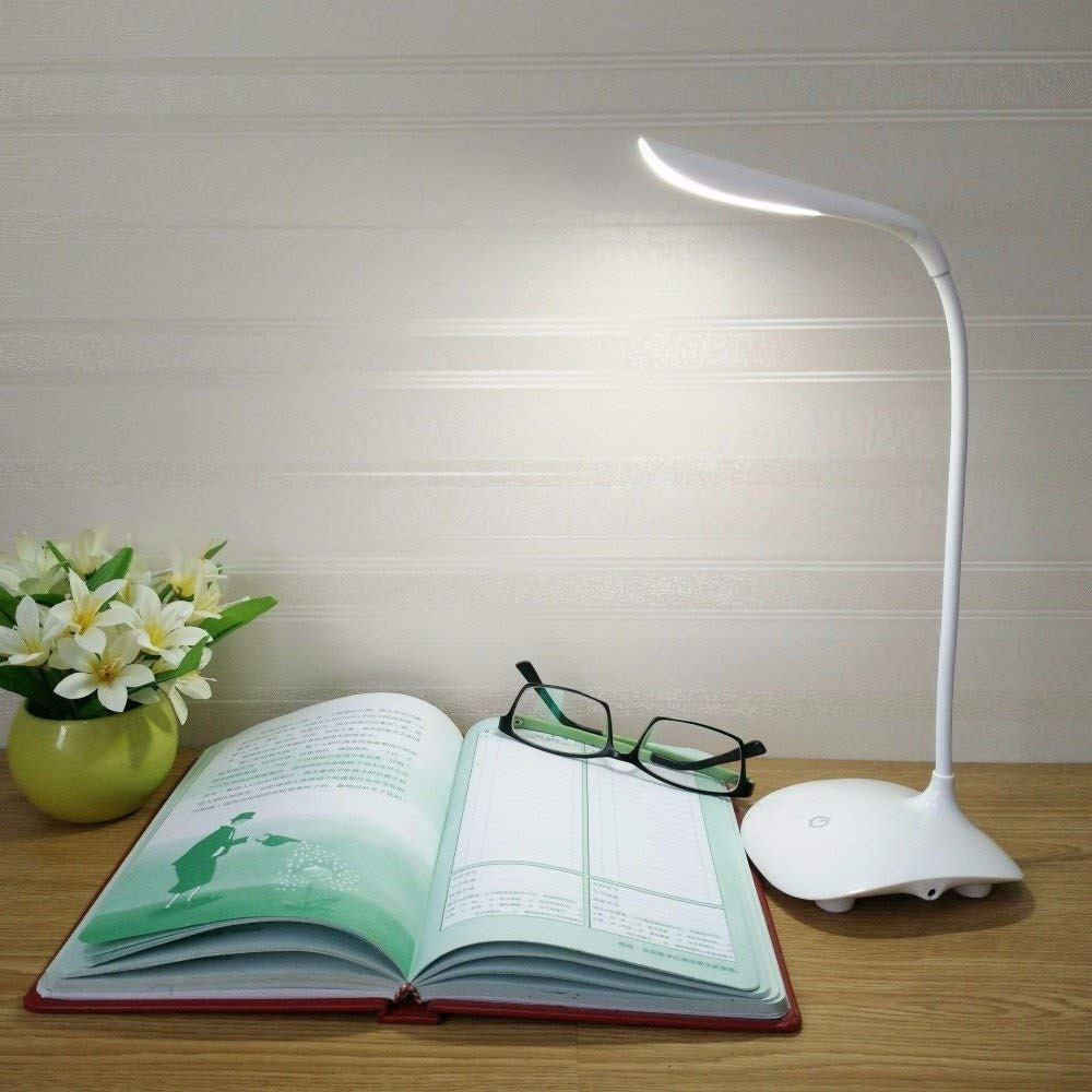 "Smart LED Desk Lamp β Touch Control, Eye-Care, USB Rechargeable & Adjustable Brightness"